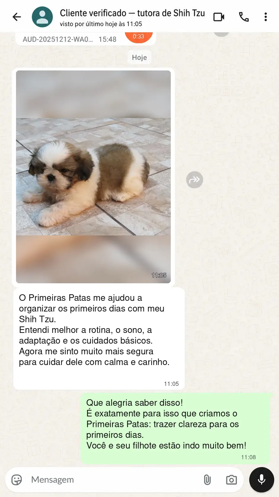 Depoimento 5 — tutor(a) de Shih Tzu